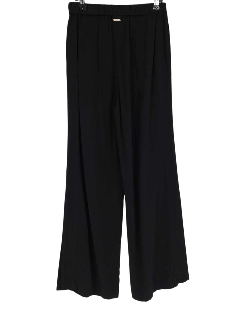 Hurley Wide Slit Leg Pants Black High Rise Pull On Stretch Waist Tie Bow Small - Picture 3 of 6